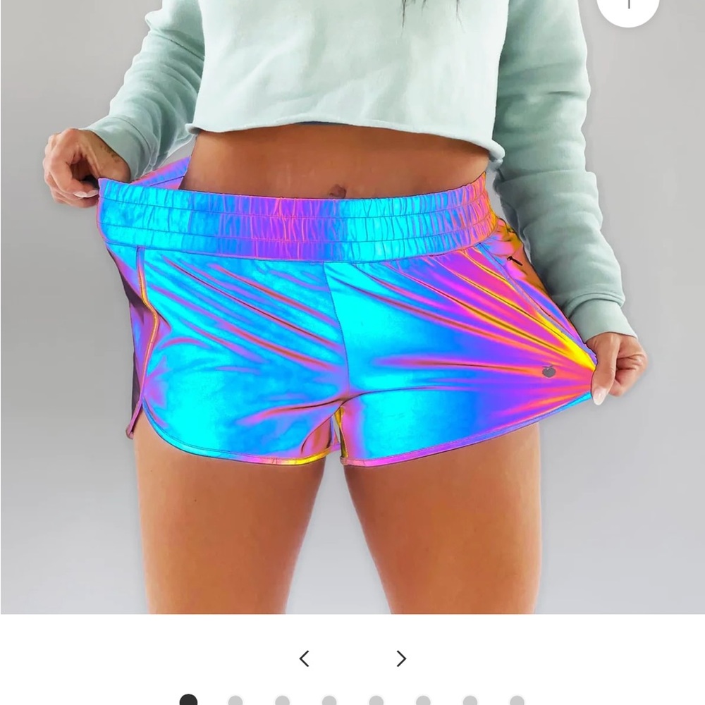 Womens liner track short, rainbow reflective